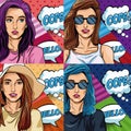 Womens with oops bubble pop art