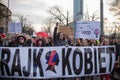 Womens protest in Wroclaw against aborcy and woman rights