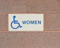 Womens Public Restroom is Handicap Accessible Sign