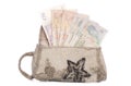 Womens purse with Sterling money