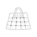 Womens roomy tote bag. Vector doodle black and white Royalty Free Stock Photo