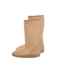 Womens sheepskin boots isolated