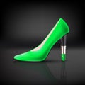Womens shoe with lipstick heel Royalty Free Stock Photo