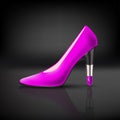 Womens shoe with lipstick heel Royalty Free Stock Photo