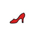 Womens shoes doodle icon, vector illustration