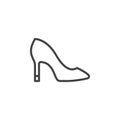 Womens shoes line icon, outline vector sign