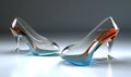 Womens shoes with transparent glass detailing offer elegance Creating using generative AI tools