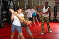 Womens sparring in self defense courses in gym