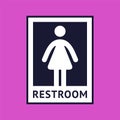 womens toilet icon, wc sign in simple style