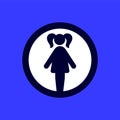 womens toilet icon, wc sign in simple style