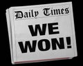 We Won Big Winner Game Victory Champion Newspaper Headline 3d Il Royalty Free Stock Photo