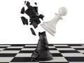 Won a pawn king. King of the head are broken Royalty Free Stock Photo
