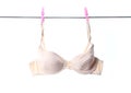 Wonan& x27;s bra hanging on a clothesline
