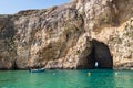 Wonder of Nature - Inland Sea lagoon of seawater on the Gozo island near San Lawrenz, Malta. Inland sea linked with the