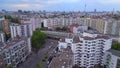 Wonderful aerial top view flight drone. Berlin train station building