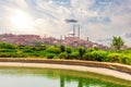 Wonderful Al-Azhar Park and view on the famous Citadel of Cairo, Egypt Royalty Free Stock Photo