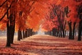 Wonderful autumn, landscape in large park