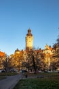 Wonderful autumn panorama with new city hall