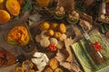 Wonderful autumn table whit salad and sweet Royalty Free Stock Photo