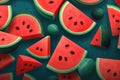 wonderful background with many watermelons pattern Generative AI Royalty Free Stock Photo