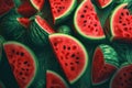 wonderful background with many watermelons pattern Generative AI Royalty Free Stock Photo