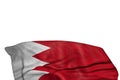 Nice any celebration flag 3d illustration - Bahrain flag with large folds lie in the bottom isolated on white