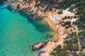 Wonderful beach di Cala Cipolla of Chia bay, Sardinia, Italy. View of beautiful beach di Cala Cipolla, Sardinia island, Italy. Royalty Free Stock Photo