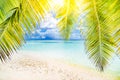 Wonderful beach landscape. Summer holiday and vacation concept. Inspirational tropical beach. Beach background banner Royalty Free Stock Photo