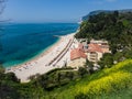 The wonderful beach of Numana, mount Conero, Italy. Royalty Free Stock Photo