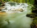 The wonderful beauty of the rain forest and Huai Mae Khamin waterfall Royalty Free Stock Photo