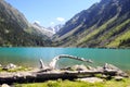 Wonderful blue altitude lake of the circus Gavarnie in the French Pyrenees Royalty Free Stock Photo