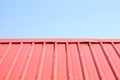 A wonderful blue sky behind Metal roof surface Royalty Free Stock Photo