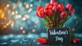 A wonderful bouquet of colorful and colorful tulips on a monochrome background. A reason to celebrate Valentine's