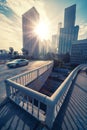 Wonderful bridges in downtown Los Angeles, California