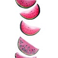 Wonderful bright colorful delicious tasty yummy ripe juicy cute lovely red summer fresh dessert slices of watermelon pat