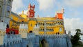 Wonderful castle of Palacio de Pena in Portugal - CITY OF LISBON - SINTRA. PORTUGAL - OCTOBER 15, 2019