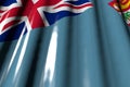 pretty shiny - looks like plastic flag of Fiji with big folds lying in corner - any holiday flag 3d illustration