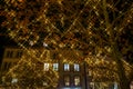 Wonderful Christmas highlighting in Colmar, Alsace, France. Street and houses decoration Royalty Free Stock Photo