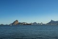 Wonderful city, city of Rio de Janeiro, Sugar Loaf and the oil and gas tower in the background, Offshore oil industry. Royalty Free Stock Photo