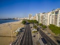 Famous boardwalk of Copacabana beach with trees - Rio de Janeiro Brazil