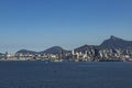 Wonderful city, Rio de Janeiro and the mountain of Christ the Redeemer or Corcovado in the background, Brazil. Royalty Free Stock Photo