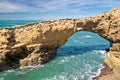 Wonderful cliffs on atlantic coastline with turquoise ocean wave erosion caves in biarritz, basque country, france