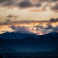 Wonderful clouds during sunset in the mountains Royalty Free Stock Photo