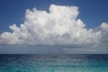 Wallpaper wonderful cloudscape on dark blue sky over deep blue Indian Ocean