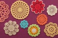 The wonderful colored crochet doilies