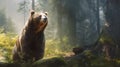 wonderful colored full-body picture of a bear in the forest