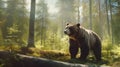 wonderful colored full-body picture of a bear in the forest