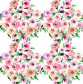 Wonderful cute bright sophisticated lovely magnificent spring colorful wildflowers roses with buds pattern Royalty Free Stock Photo