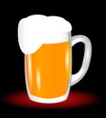 Wonderful design of a glass of fresh beer with foam Royalty Free Stock Photo