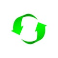 Wonderful design of green arrows on a white background
